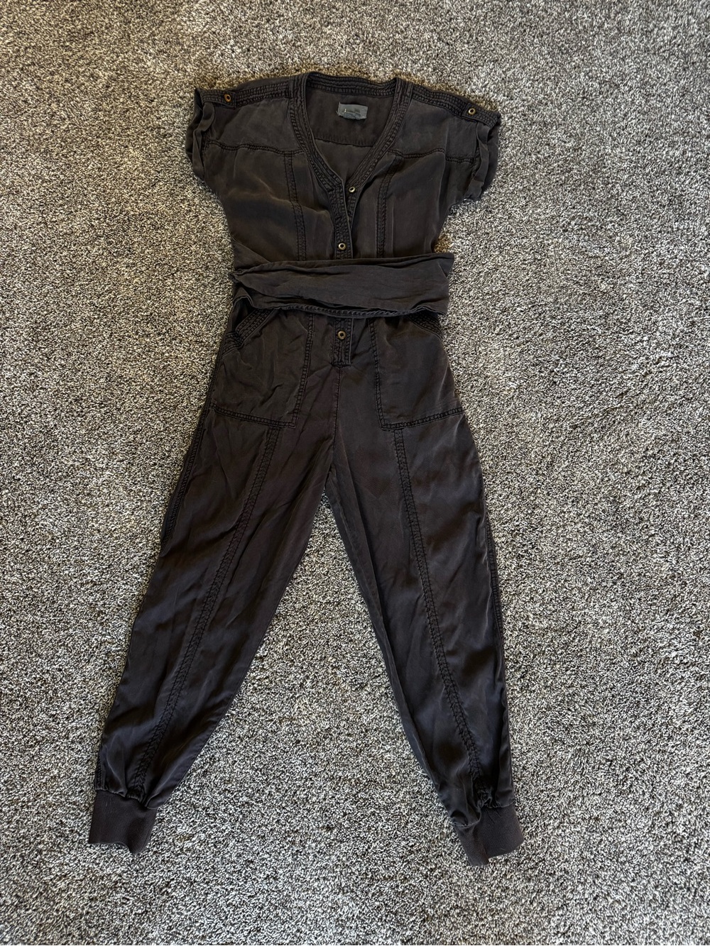 Washed Charcoal Utility Jumpsuit - Women's - Picture 3 of 5